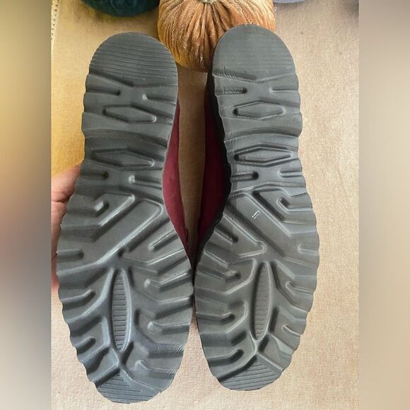 baldi london wine-colored shoes loafers with small platform size 8.5 made New - Picture 2 of 12